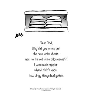 dingy sheets and white sheets Anne and God poetry