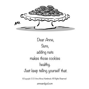 plate of cookies drawing Anne and God poetry