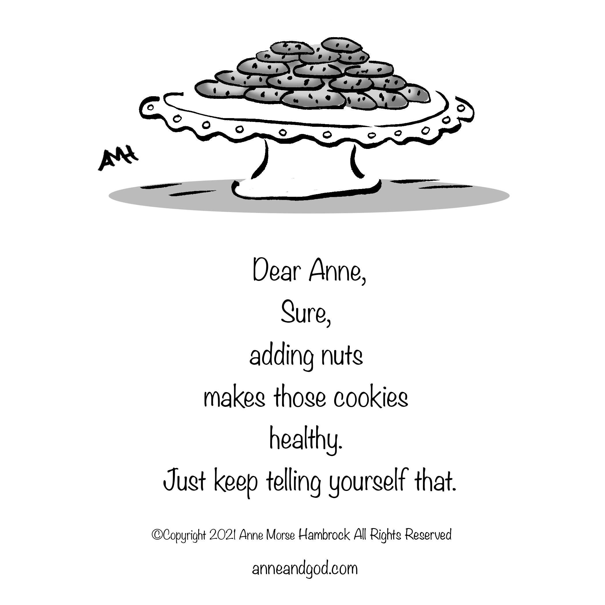 plate of cookies drawing Anne and God poetry